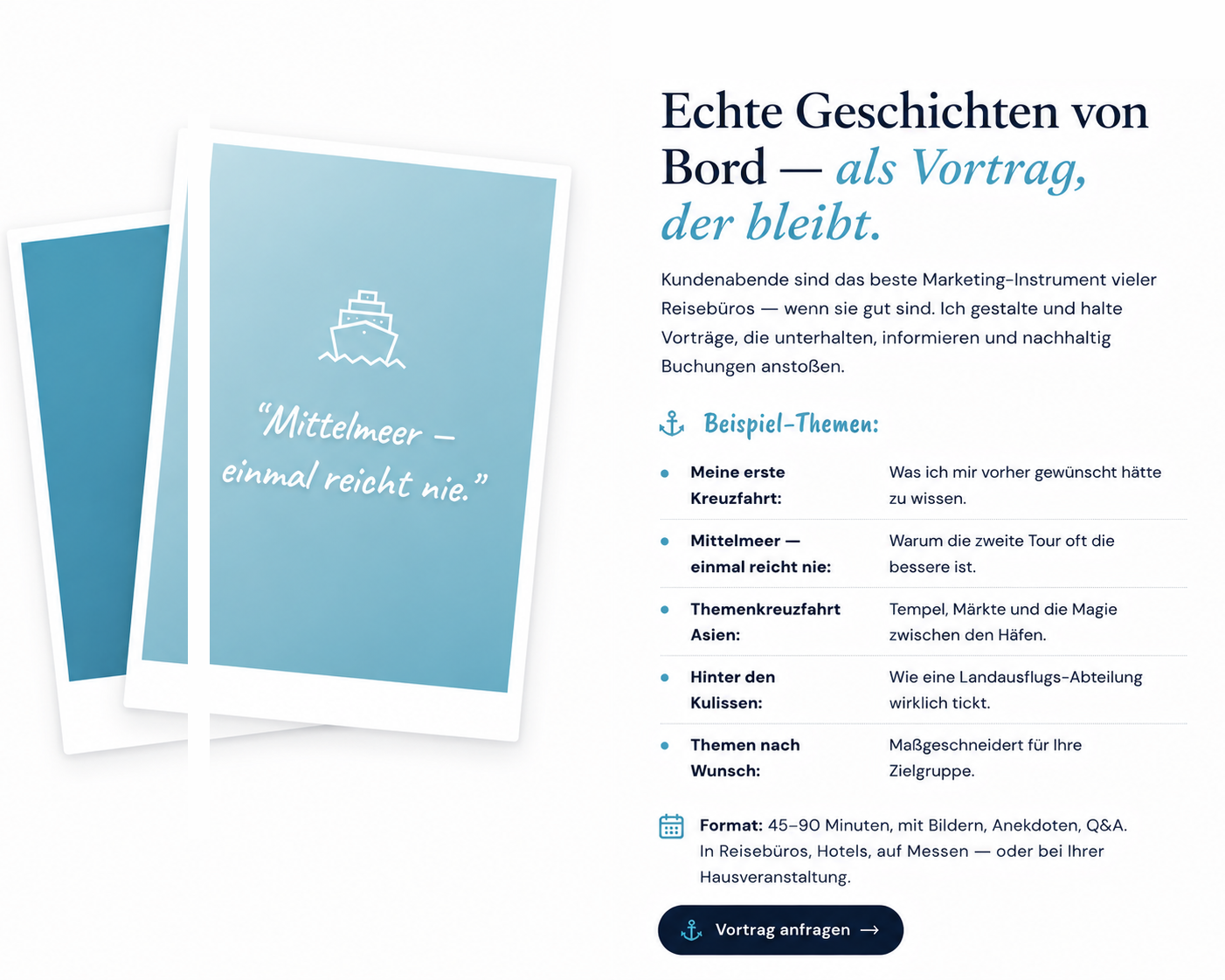Vortrag vor Publikum